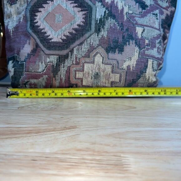Vintage Tapestry Carpet Large Crossbody Tote Bag, Leather Lined Divided Section - Picture 13 of 16